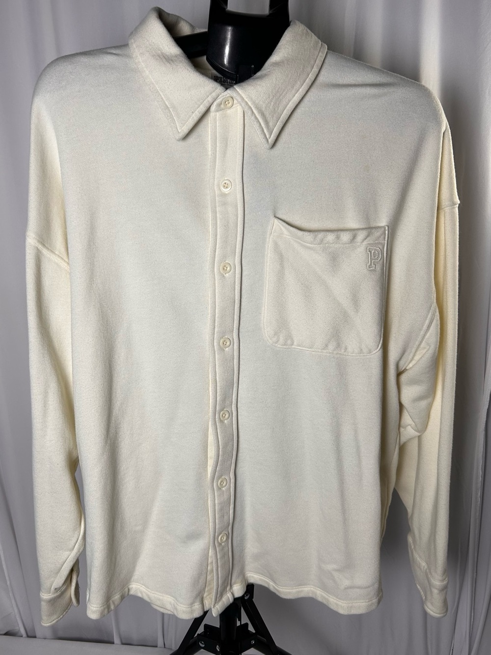 PINK Victoria's Secret Cream Button-Down Shirt